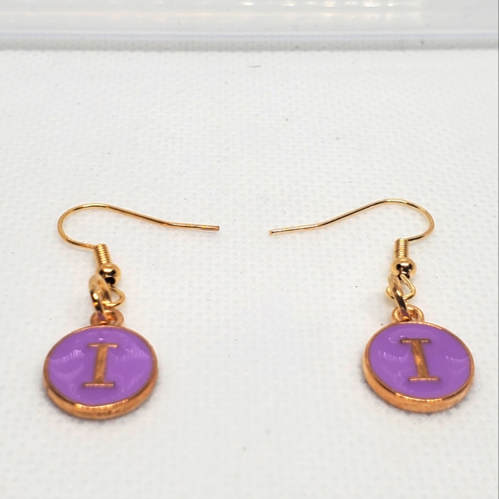 7/$10 I Initial Earrings, New
